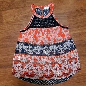 Meadow Rue Floral Sheer Cropped Halter Top